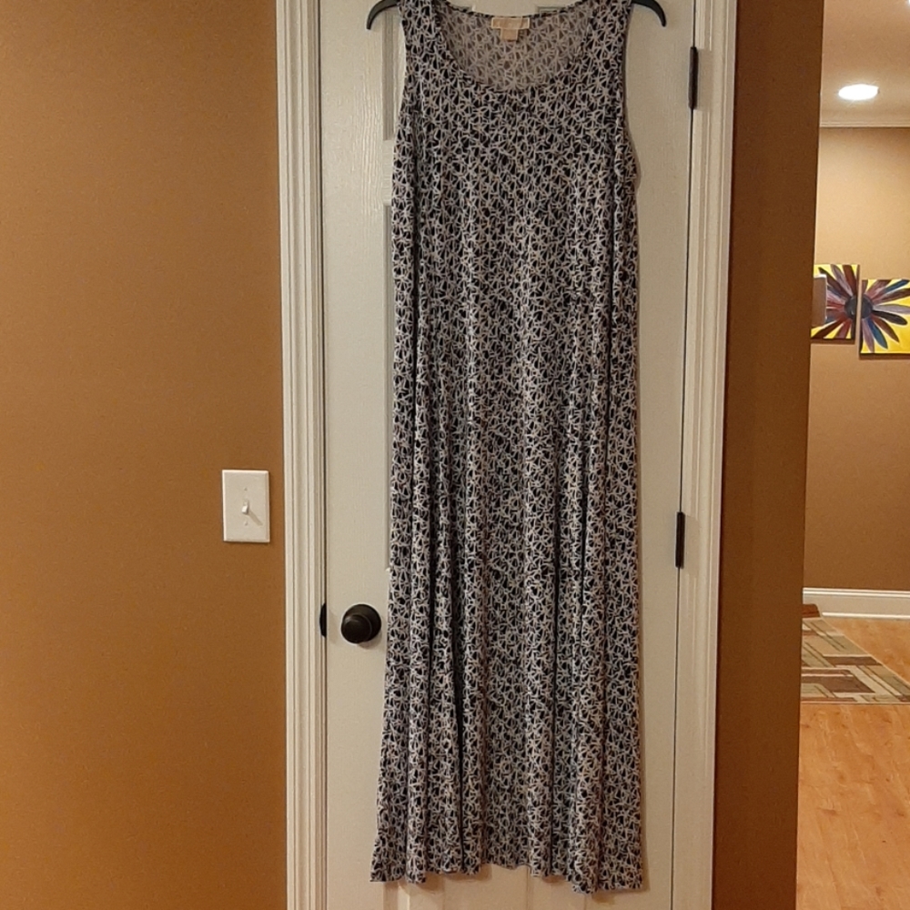 Michael Kors blue/white sleeveless Maxi dress